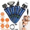 4 In 1 Electric Razor Shaver Rechargeable Cordless Head Beard Trimmer Shaver Kit IPX7 Waterproof Dry Wet Grooming Kit