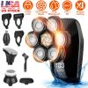 5 In 1 Electric Rotary Razor for Bald Men Rechargeable Cordless Head Beard Trimmer Shaver Kit IPX6 Waterproof Dry Wet Grooming Kit with 3 Combs