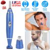 3 In 1 Nose Hair Eyebrow Beard Trimmer Electric Ear Hair Shaver Clipper Groomer Epilator for Men Battery Powered Facial Hair Trimmer w/ Dual Edge Dry