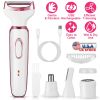 4 In 1 Electric Razor for Women Painless Grooming Kit Rechargeable Eyebrow Nose Hair Pubic Hair Bikini Trimmer Face Shaver