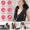 Electric Neck And Back Massager with Infrared Light Heating 3 Intensity Levels Deep Kneading 3D Shiatsu Massage Pillow For Back Arms Thighs Pain Relie