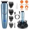 5-In-1 Men’s Beard Trimmer Cordless Hair Clipper Electric Waterproof Shaver Grooming Kit w/ LED Display for Nose Ear Facial Hair