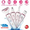 4 In 1 Electric Razor for Women Painless Grooming Kit Rechargeable Eyebrow Nose Hair Pubic Hair Bikini Trimmer Face Shaver
