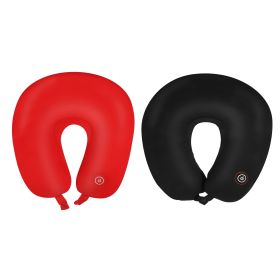 Travel Neck Pillow U Shaped Massage Microbead Neck Pillow Fatigue Relief For Car Office  Airplanes (Option: Red)