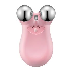 Micro-current Face Massager Rechargeable Face Neck Roller Intelligent Facial Massager with 5 Gears for Skin Tightening Skin Lifting Wrinkle Reducing (Option: Pink)