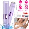 2 In 1 Bikini Trimmer for Women Dual Head Cordless Body Shaver IPX5 Waterproof Rechargeable Pubic Hair Razor Wet And Dry Use for Bikini Underarm Leg A