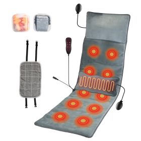 Full Body Electric Massage Mat with Heat Vibration Massage Pad Cushion Back Massage Mattress Chair Pad with Inflatable Head Pillow Lumbar Pillow with (Option: Advanced)