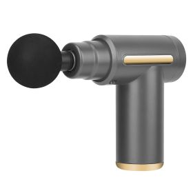 Percussion Massage Gun USB Type C Rechargeable Deep Tissue Vibration Massager Handheld Leg Body Cordless Massager w/ 4 Interchangeable Heads 6 Intensi (Option: Grey)